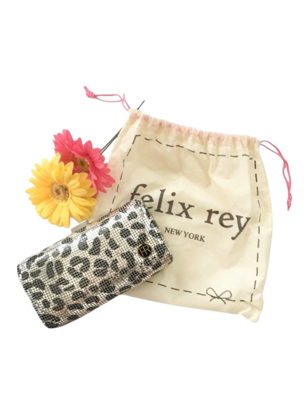 Rare: new Felix Rey ☻ Jungle Mesh Minaudière Box Clutch Handbag Bag ☻ Leopard - Picture 9 of 16